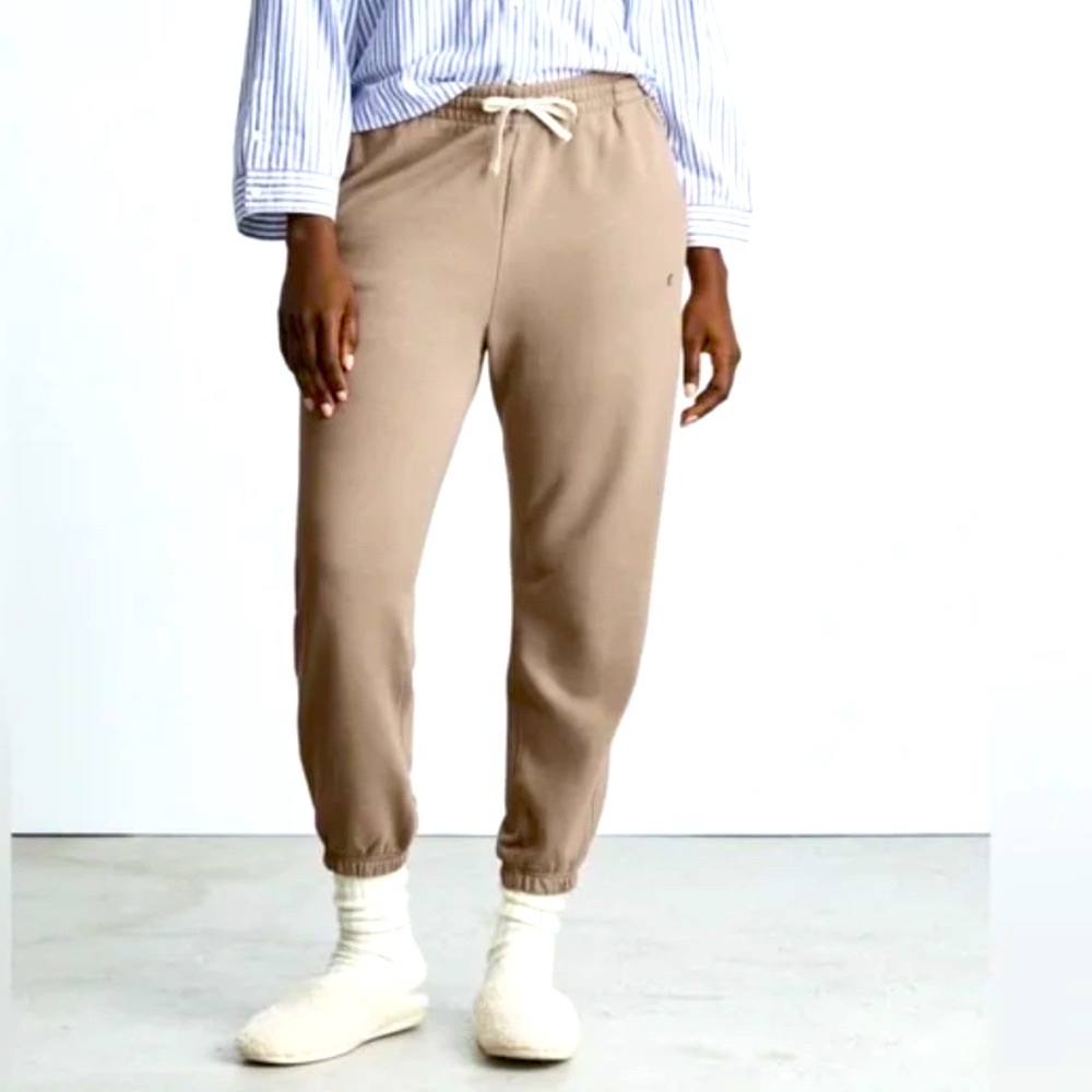 EVERLANE The Track Jogger Heathered Burnt Sugar size Medium M Organic Cotton 8